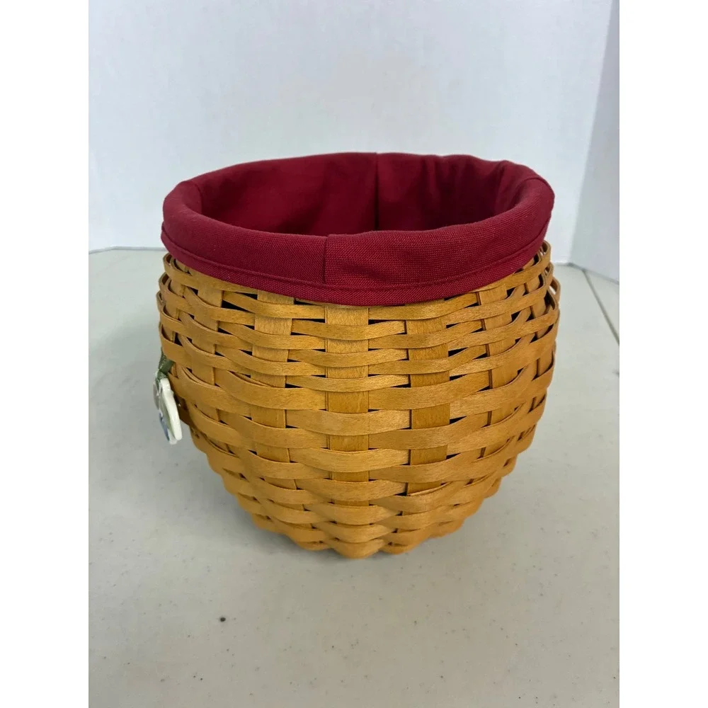 Longaberger‎ 2005 Family Signed Basket Cranberry Liner Berry Tie-On Handmade USA